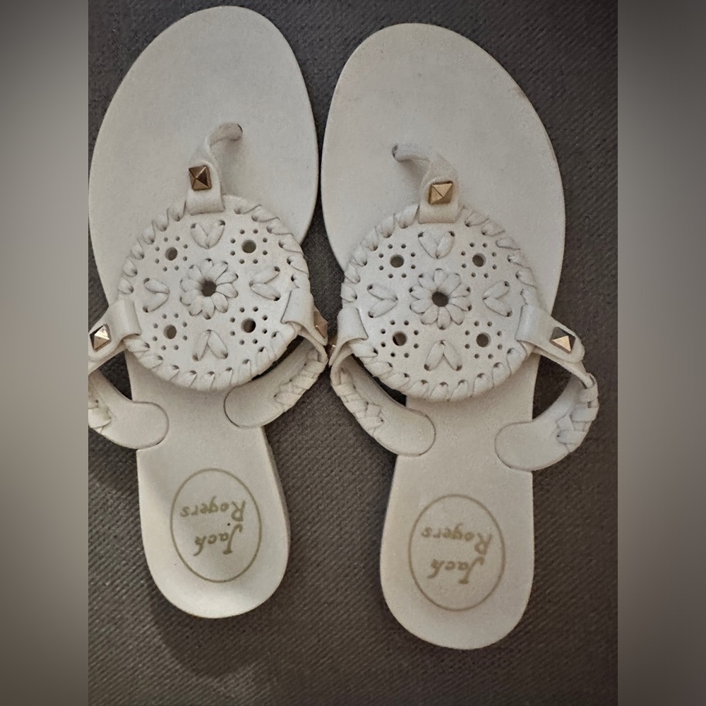 Jack Rogers Girls Georgica Jelly in white size 1